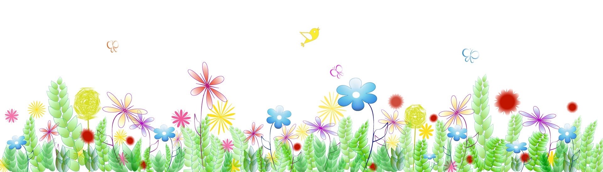 a graphic showing a field of flowers.