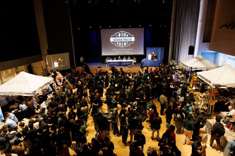 An aerial view of the Battle of the Dining Halls event