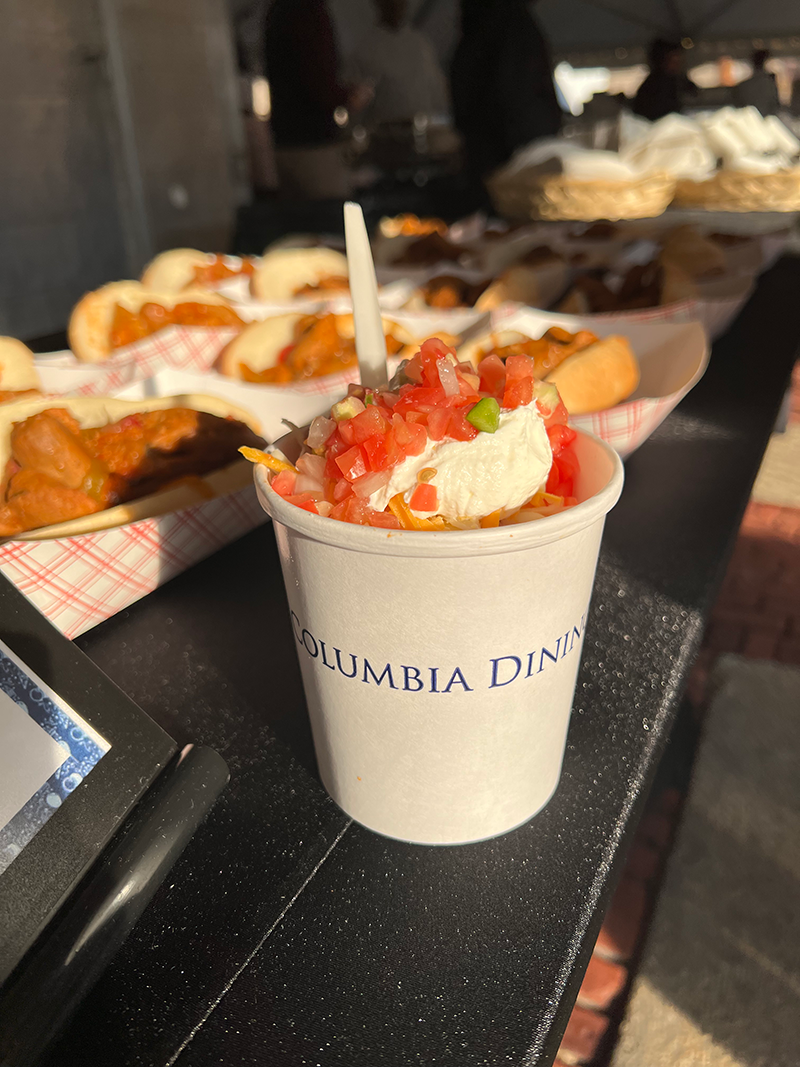 Chili in a Columbia Dining to-go cup