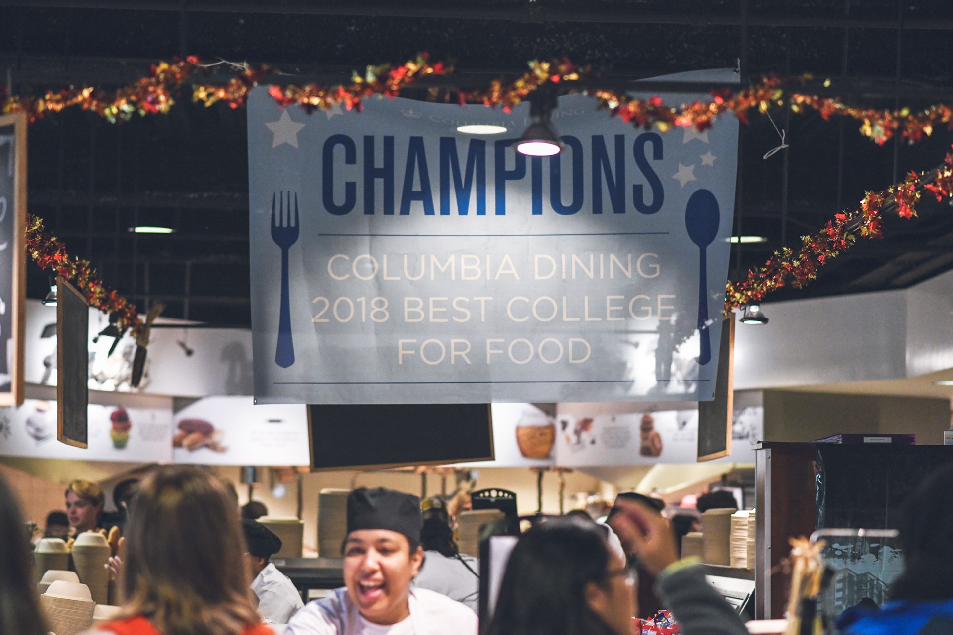 Dining Hall with Champions Banner