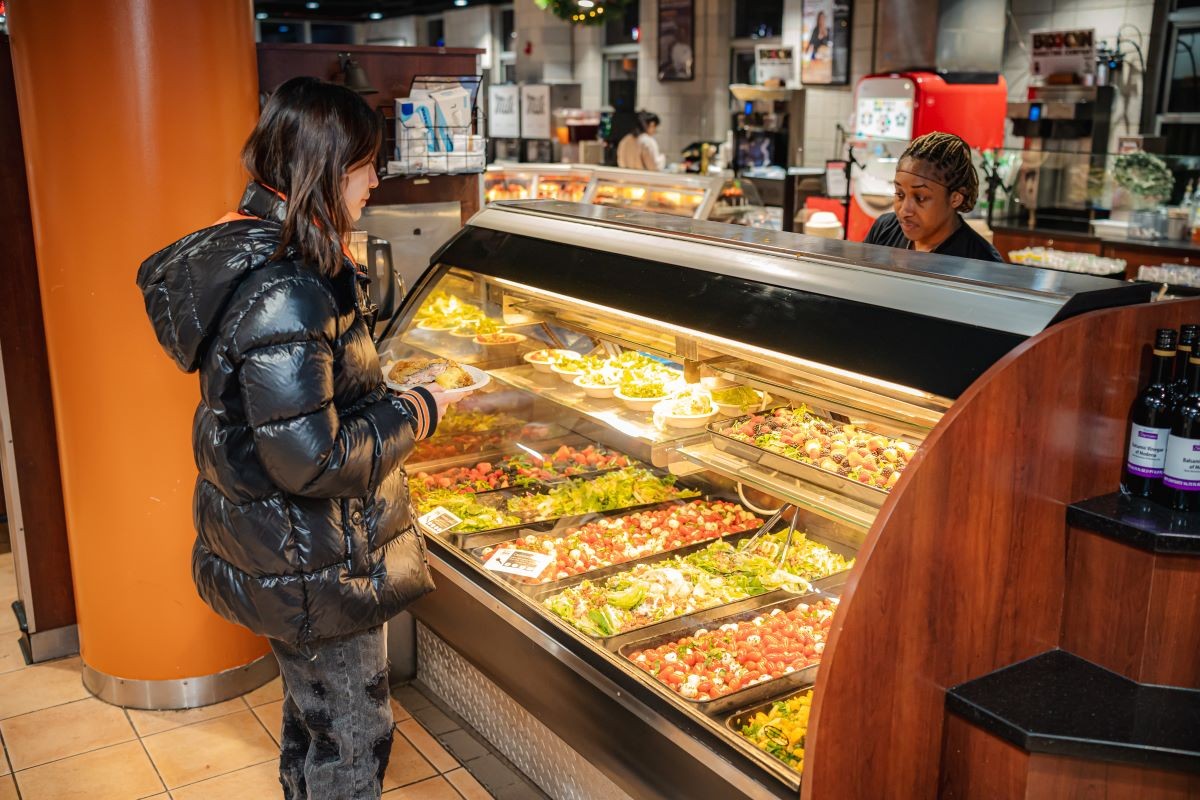 The composed salad and fruit station composed salad and fruit station