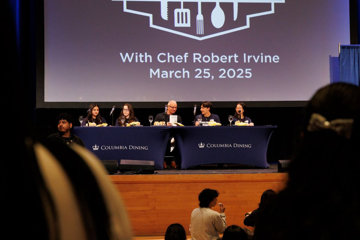 Judges on stage at Battle of the Dining Halls