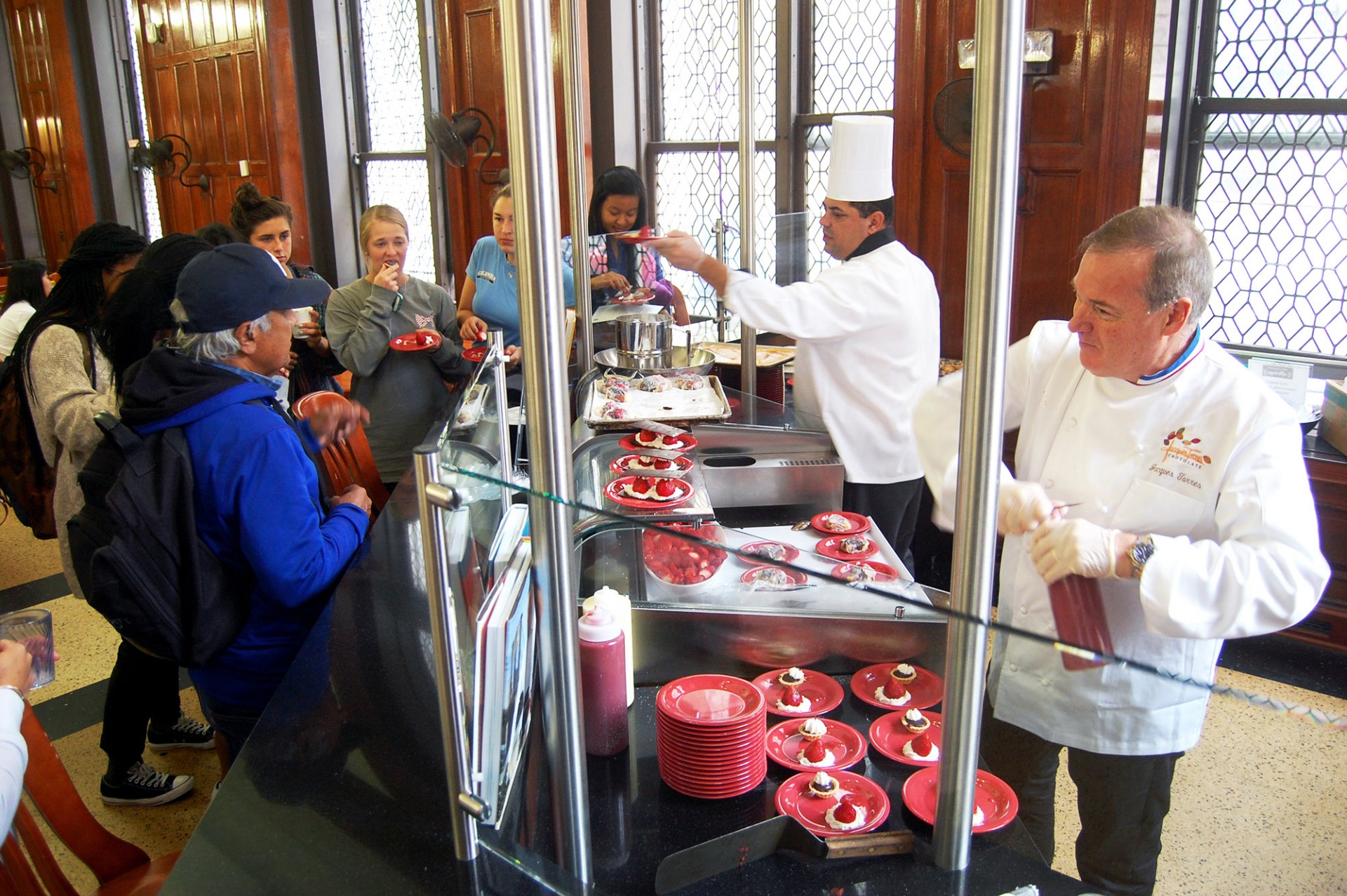 A special tatsting at Chef Mike's station in the main seating area Chef Station at John Jay