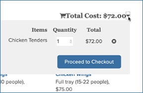 Your cart totals your order