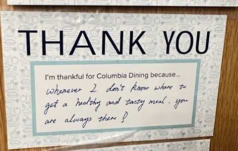 "You are always there" A written thank you note