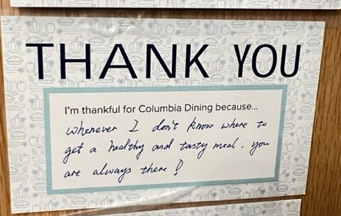 A written thank you note