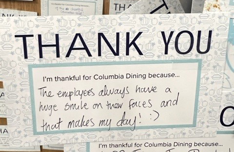 A written thank you note