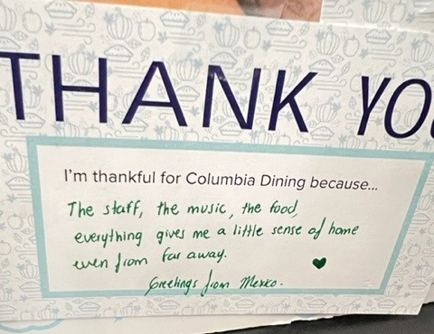 A written thank you note