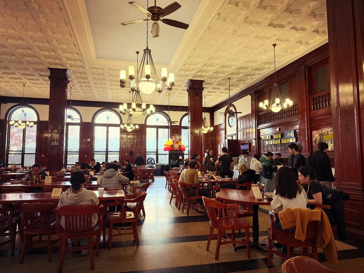 Students enjoying a meal