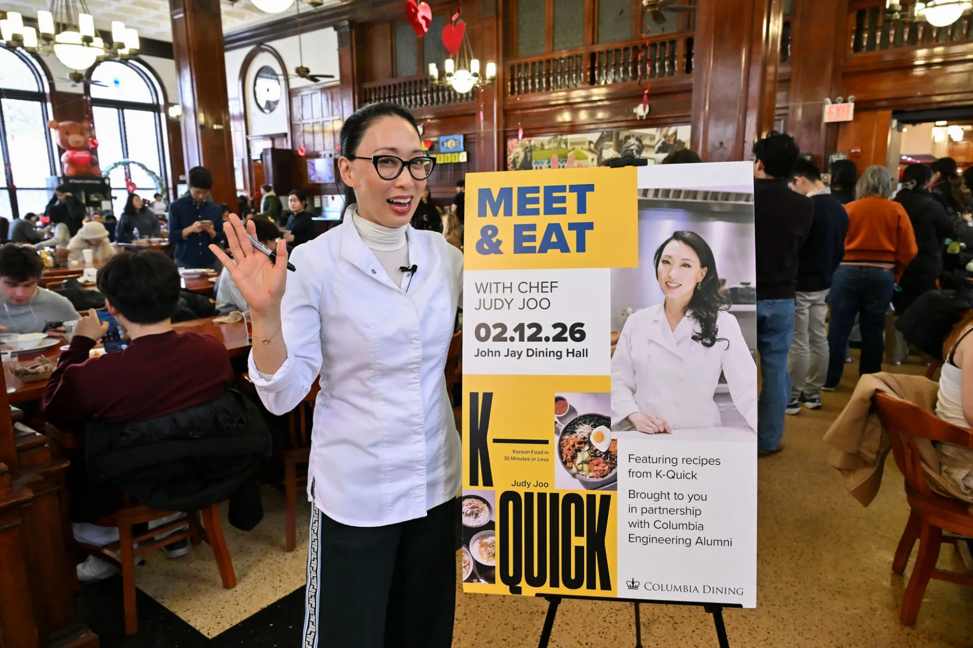 Chef Judy Joo in John Jay Dining Hall 