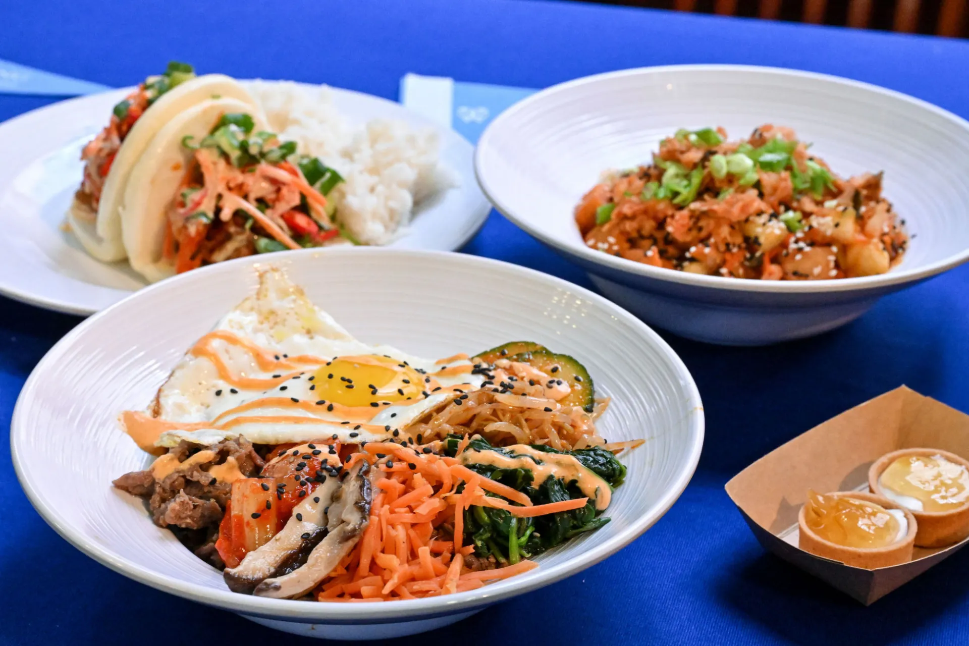 Specials included Dak Galbi, Bibimbap, Korean Fried Chicken and Pulled Pork Bao, Yujacha Cheesecake Tartlets