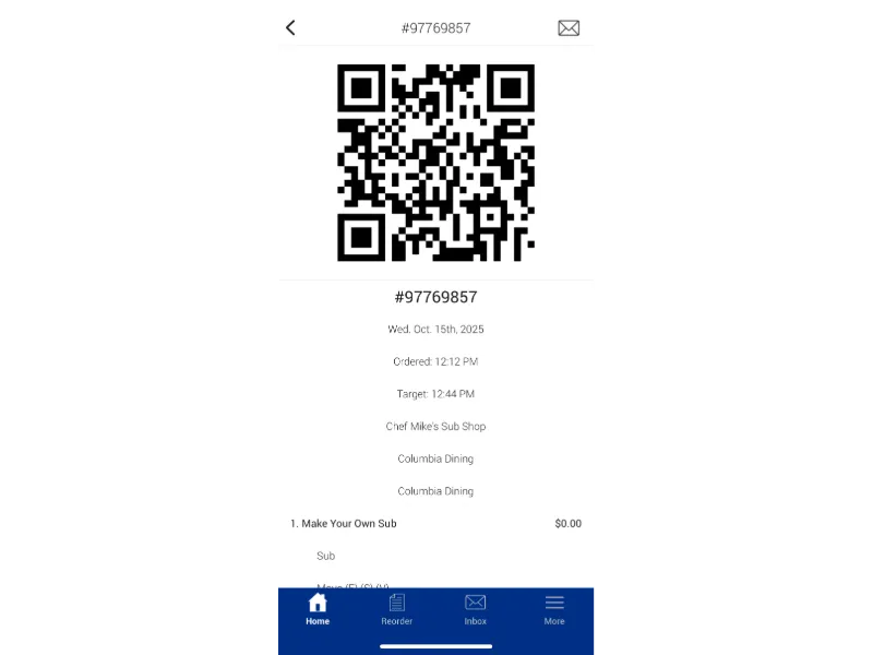 Show barcode to cashier