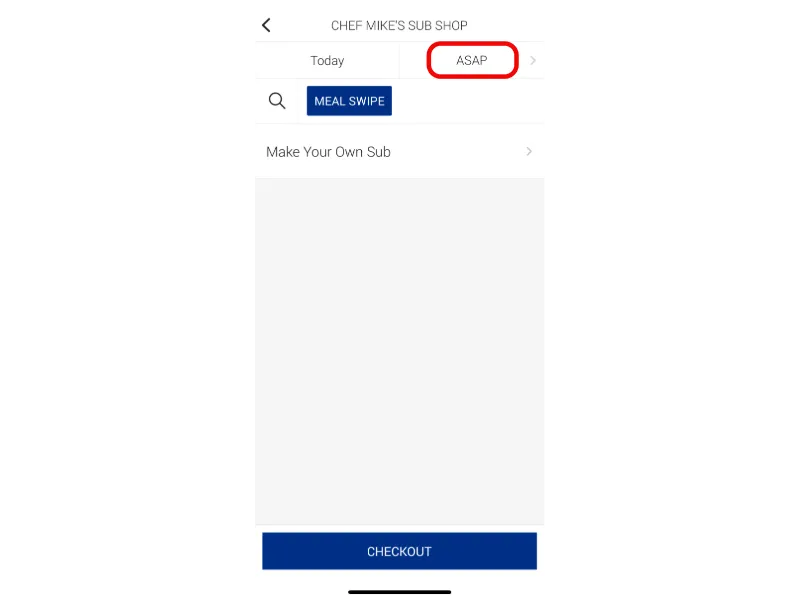 Click on ASAP to schedule pick-up for later. 