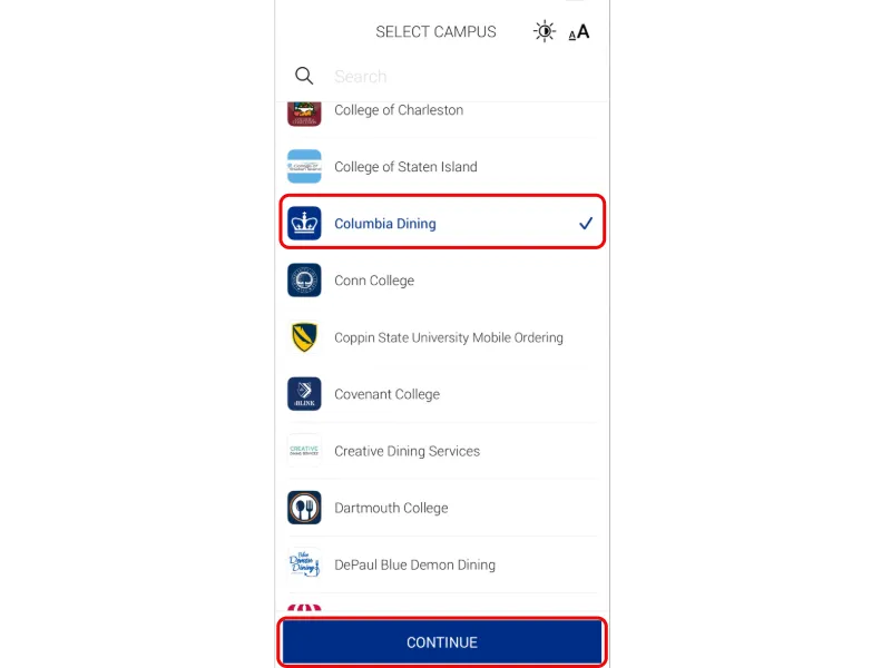 Select Columbia Dining