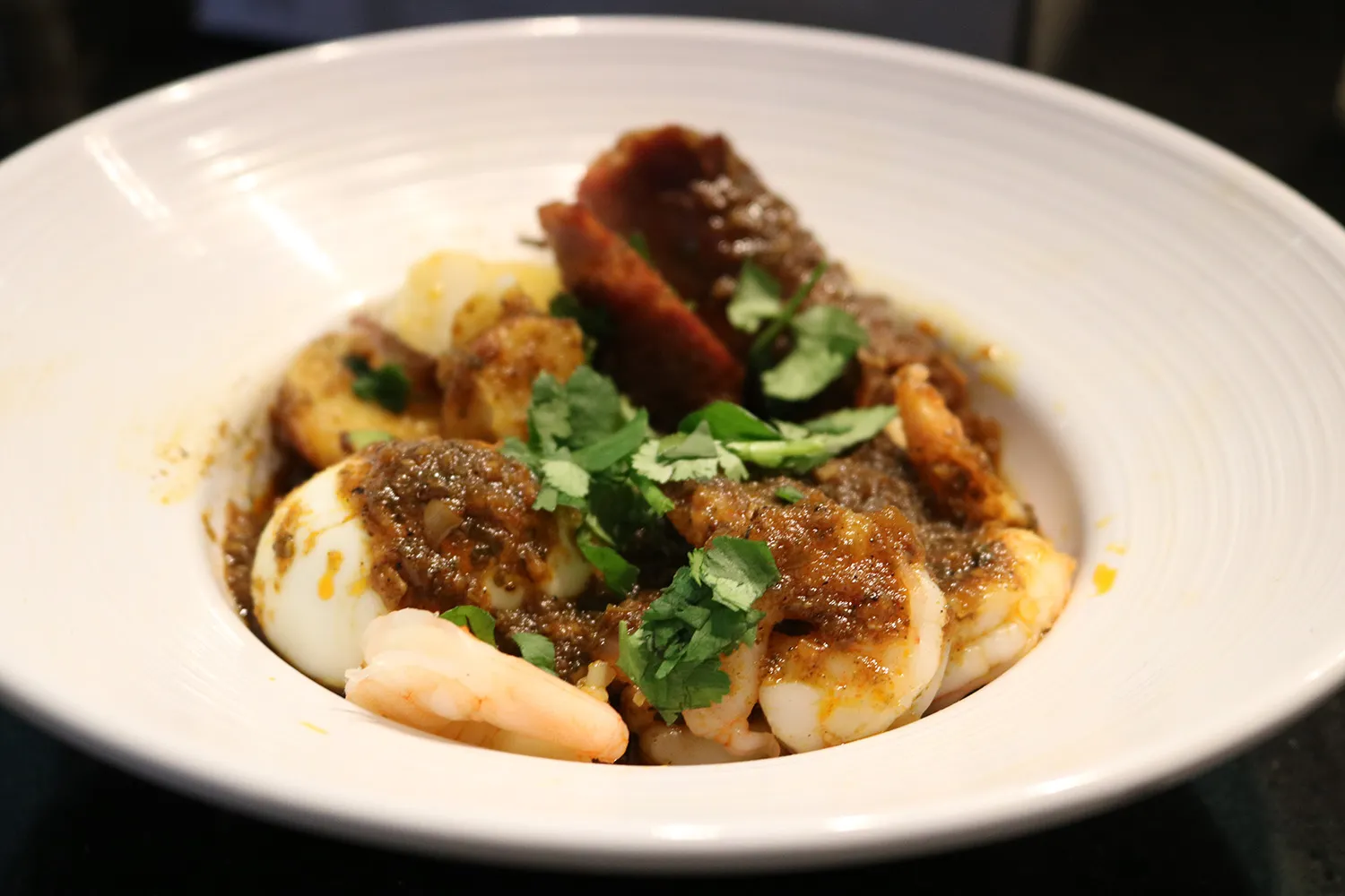Plated seafood boil