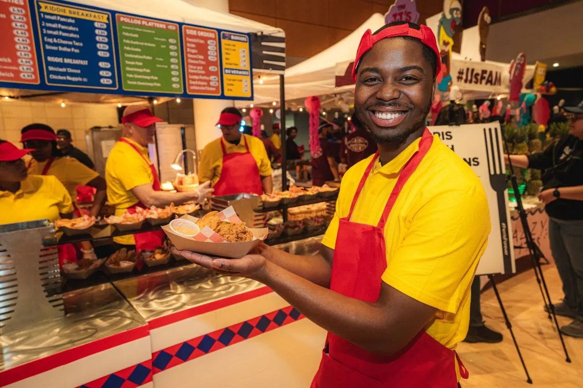 staff serving food