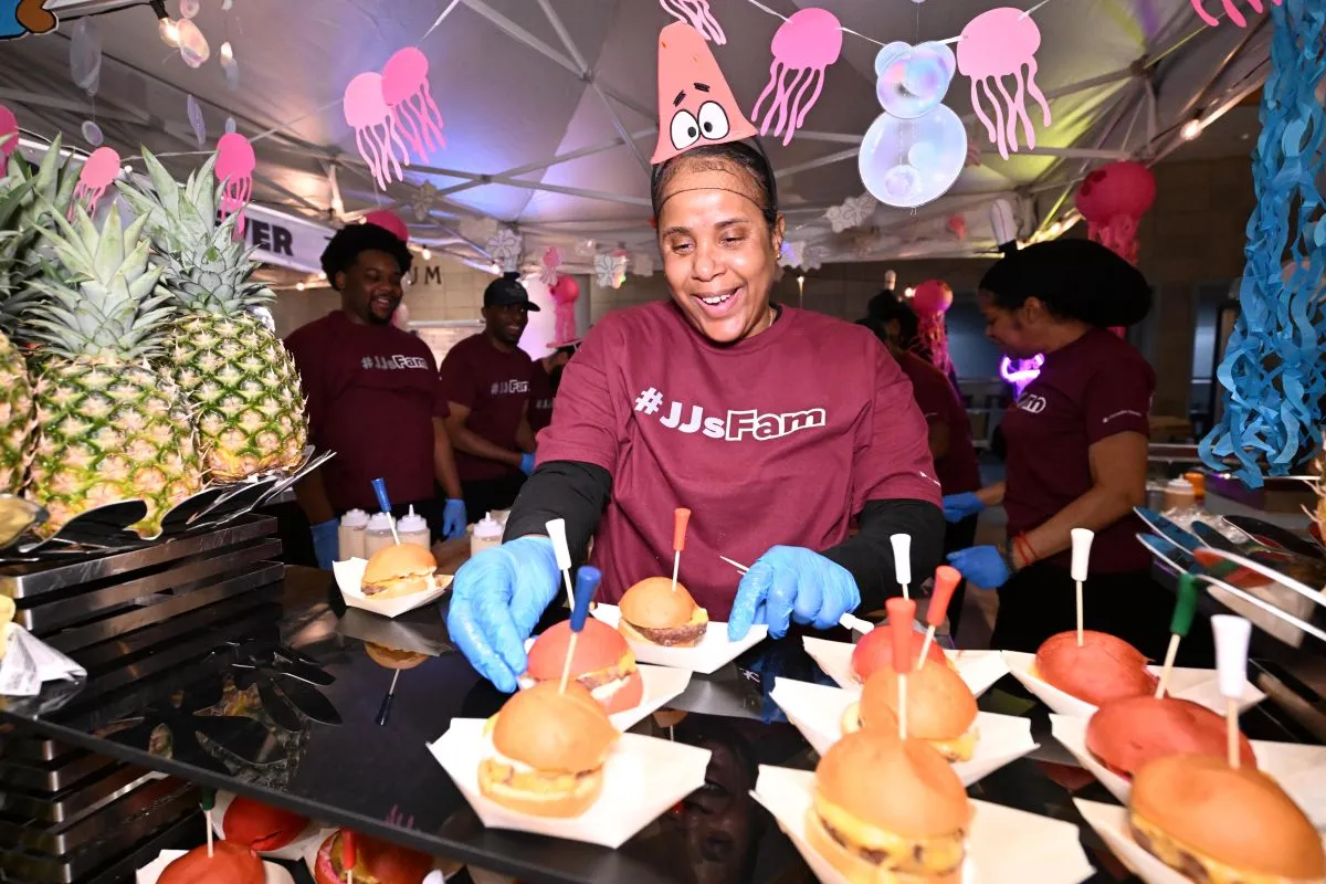 staff serving food