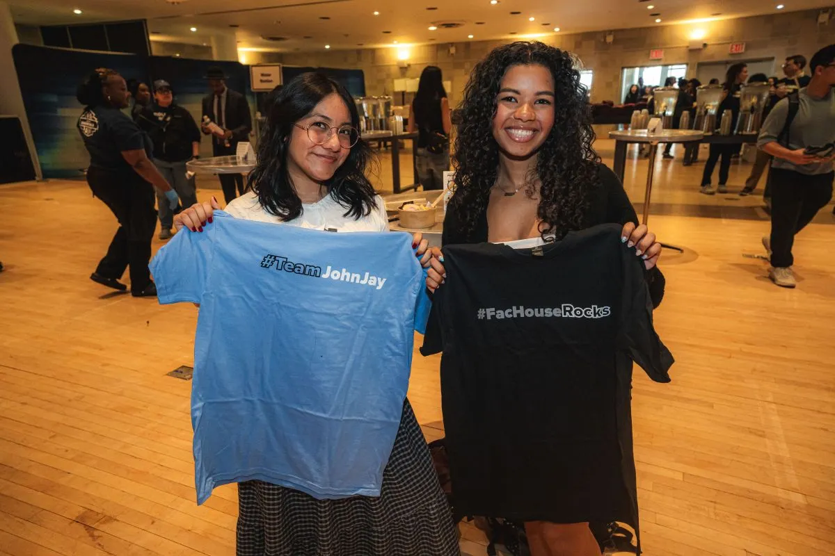 students with event shirts
