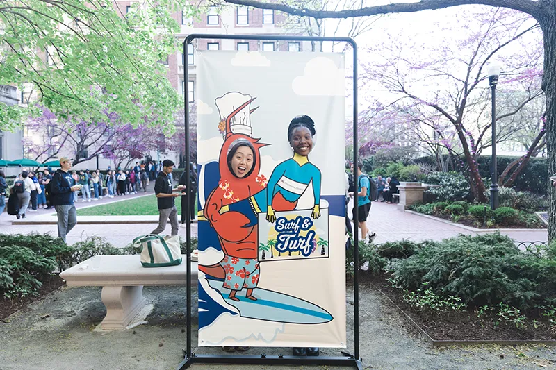 Students at the photo booth