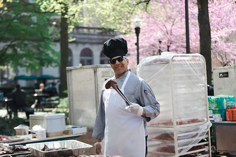 Lamar at the grill