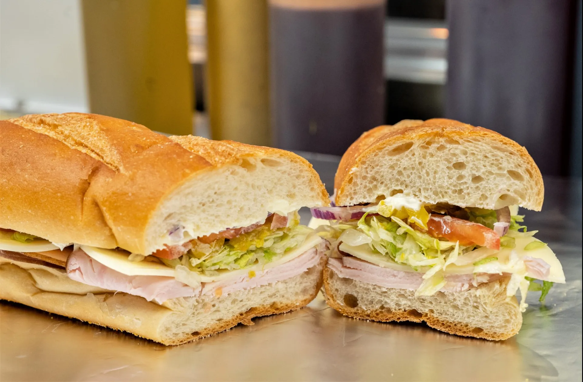 Classic sandwich cut in half