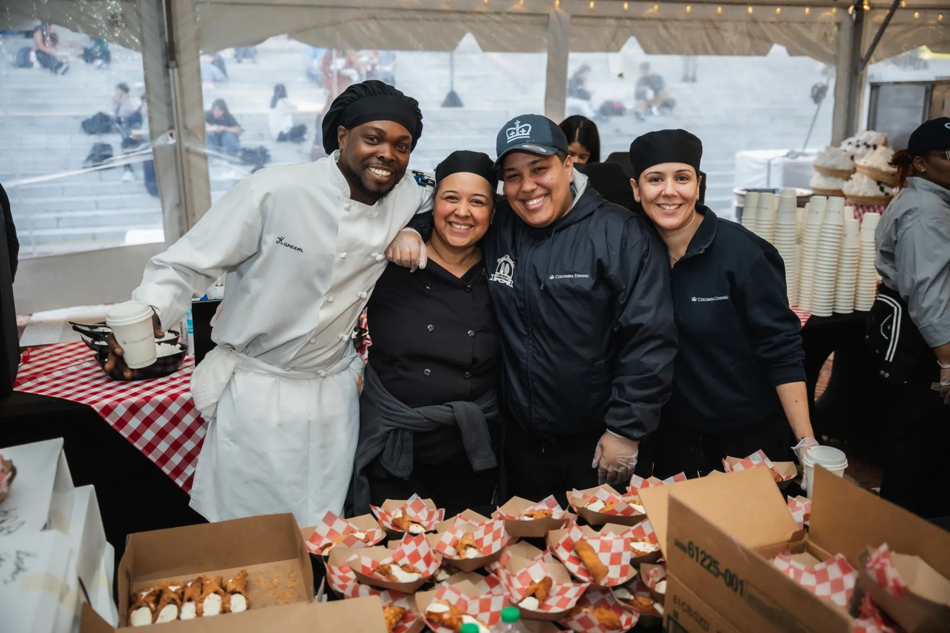 dining staff smiling