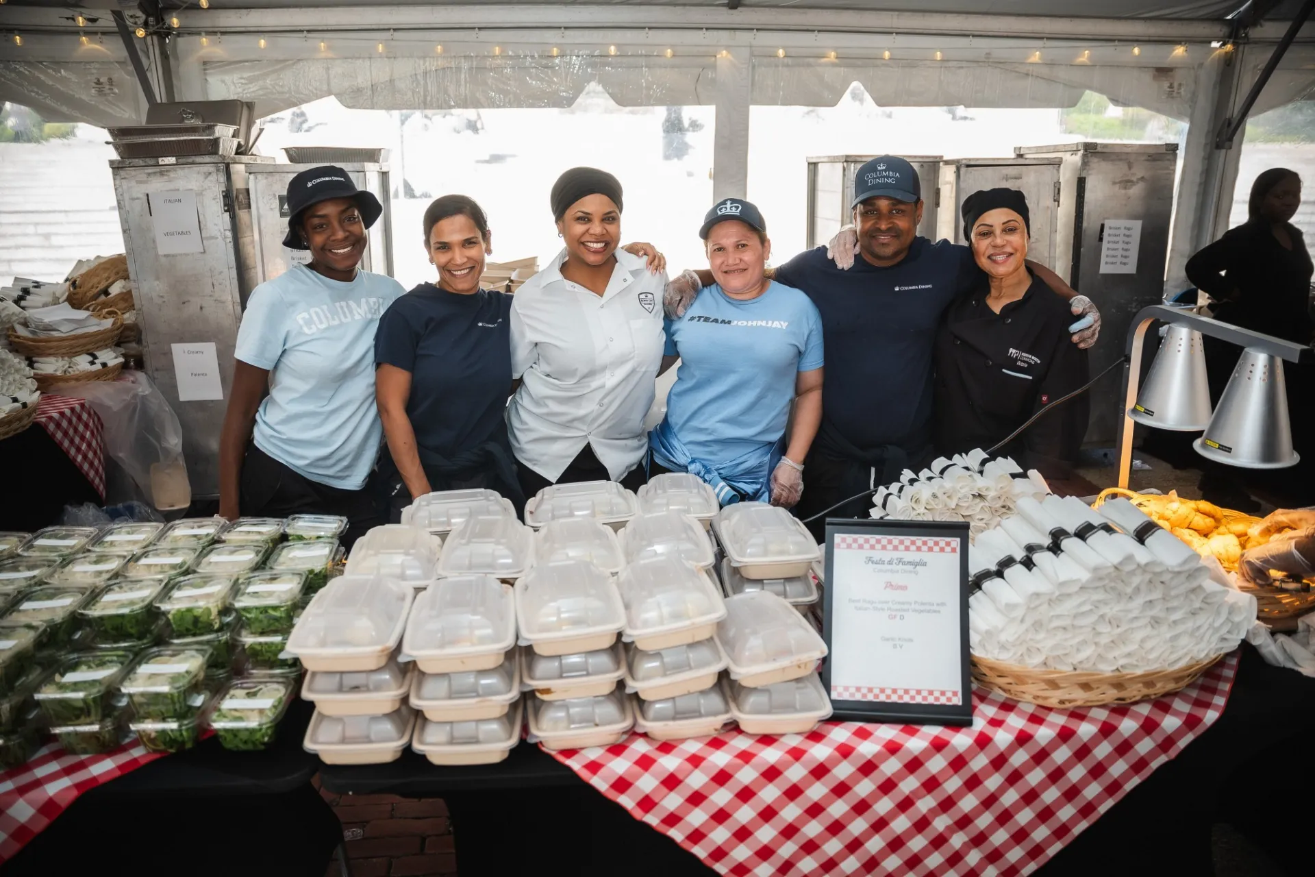 dining staff smiling
