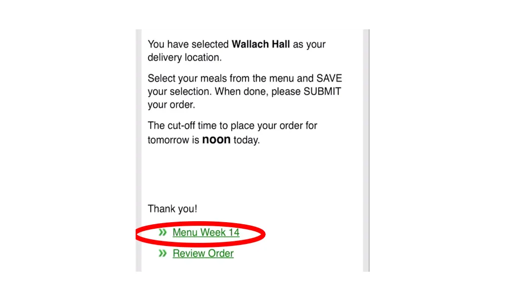 How to access the menu on the Columbia Dining app