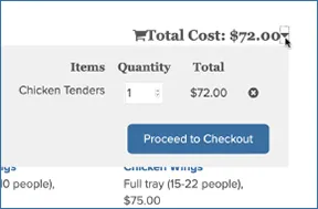 Your cart totals your order